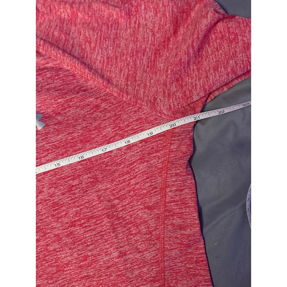 Under Armour HeatGear Women's Heather Red Loose Fit 1/4 Zip Pullover, Size L - Picture 6 of 7